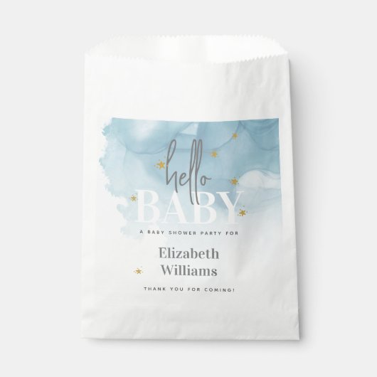 雲と星こんにちは赤ちゃんシャワー フェイバーバッグ (正面)
