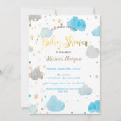 雲と星のベビーシャワー 招待状 (正面)