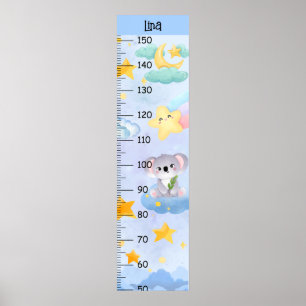 雲と星の成長図が描かれた可愛いコアラ ポスター