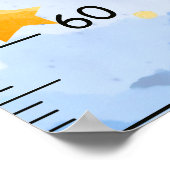 雲と星の成長図が描かれた可愛いコアラ ポスター (角)