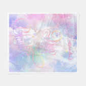 雲と星パーソナライズされた昼寝毛布 フリースブランケット (正面(横))