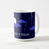 雲と星月: ダークブルー コーヒーマグカップ (正面右)
