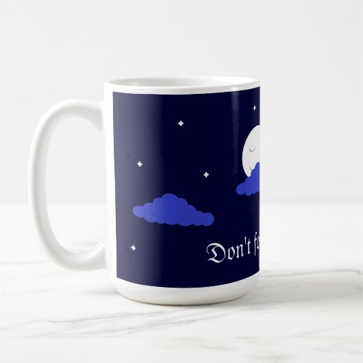 雲と星月: ダークブルー コーヒーマグカップ (左)