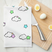 雲と星 キッチンタオル (四つ折り)