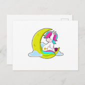 雲と月とユニコーン ポストカード (正面/裏面)