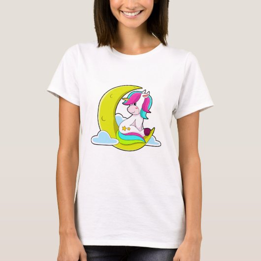 雲と月とユニコーン Tシャツ (正面)