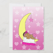 雲と月のかわいい赤ちゃんおしゃれ 黒人ベビーシャワー 招待状 (裏面)