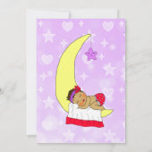 雲と月のかわいい赤ちゃんのベビーシャワー(多様性のある肌と髪の赤ちゃん) 招待状 (裏面)
