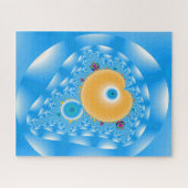 雲と桃のある青い空 ジグソーパズル (横)