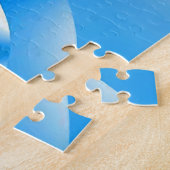 雲と桃のある青い空 ジグソーパズル (側面)