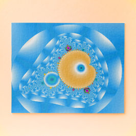 雲と桃のある青い空 ジグソーパズル