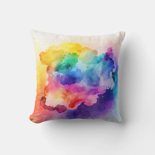 雲と水の色レインボーカラー装飾用クッション クッション (正面)