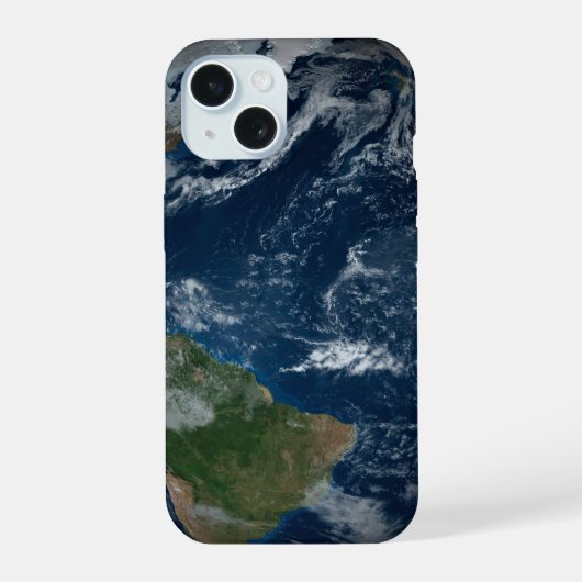 雲と海氷のある地球 iPhone 15ケース (裏面)