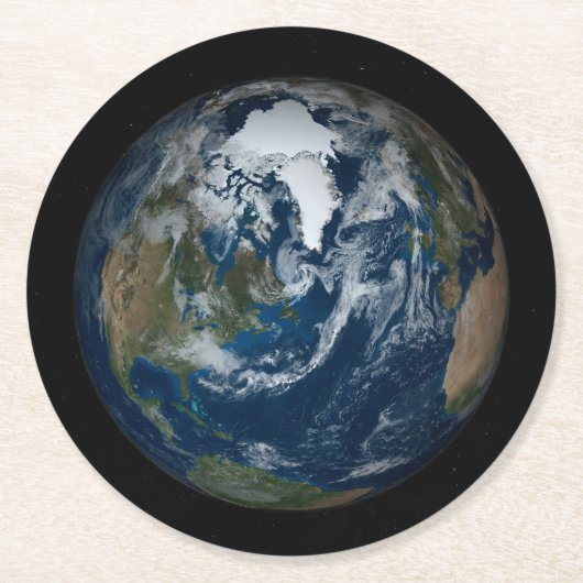 雲と海氷の地球2 ラウンドペーパーコースター (正面)