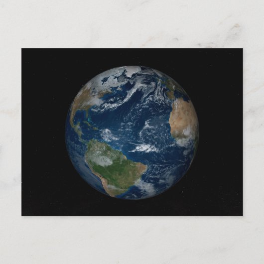 雲と海氷を持つ地球 ポストカード (正面)