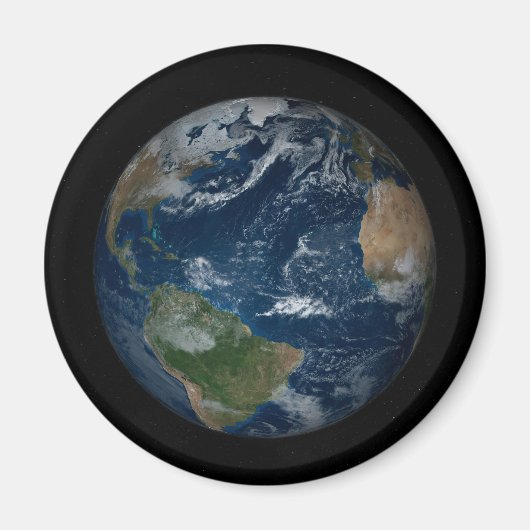 雲と海氷を持つ地球 マグネット (正面)