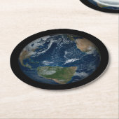 雲と海氷を持つ地球 ラウンドペーパーコースター (アングル)