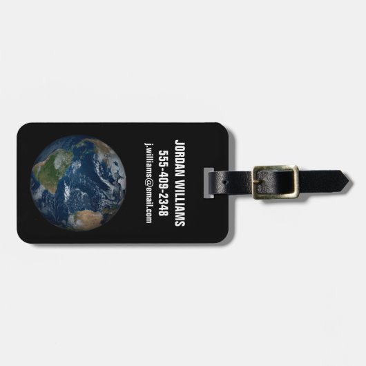 雲と海氷を持つ地球 ラゲッジタグ (正面横)