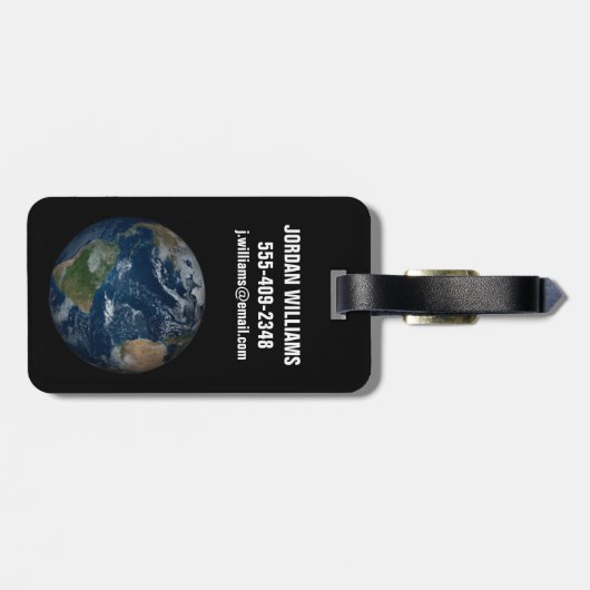 雲と海氷を持つ地球 ラゲッジタグ (裏面横)