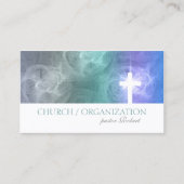 雲と空の光が十字宗教の名刺 名刺 (正面)