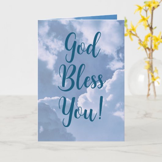 雲と空を祝福 カード (黄色い花)