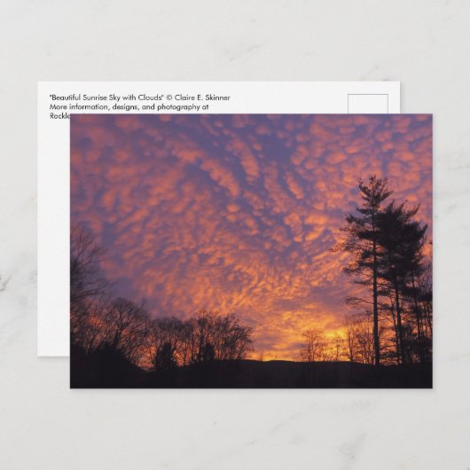 雲と美しい日の出の空の写真 ポストカード (正面/裏面)