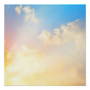 雲と美しい青空、自然の美しい ポスター
