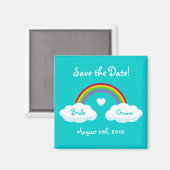 雲と虹 – 日付磁石を保存 マグネット (正面/裏面)