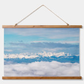 雲と雪の山トリグラフ 吊り下げ型タペストリー (正面)