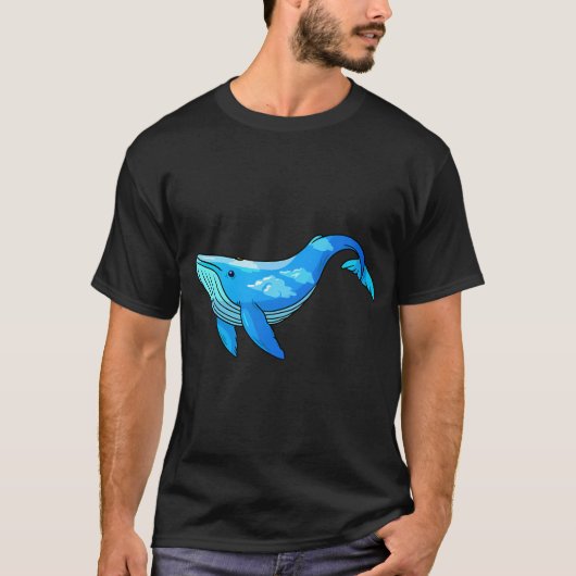 雲と青い鯨 Tシャツ (正面)