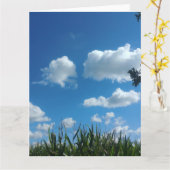 雲と青空 カード (黄色い花)