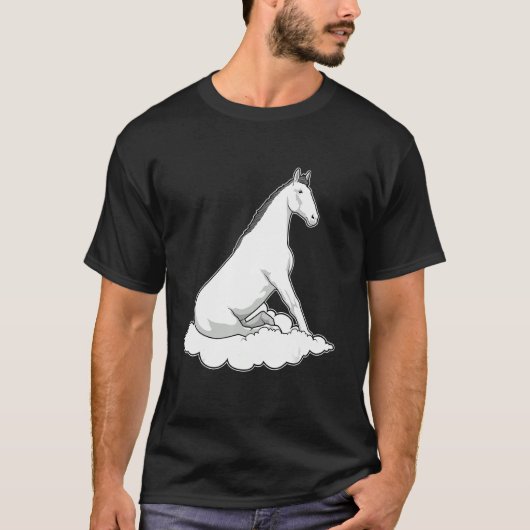 雲に乗った白馬 Tシャツ (正面)