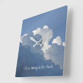 雲に乗って来られるキリスト教の名言 スクエア壁時計 (傾斜)