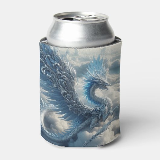 雲に包まれたドラゴンの大迫力デザイン 缶クーラー (缶正面)