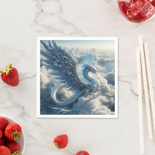 雲に包まれたドラゴン スタンダードカクテルナプキン (インサイチュ)