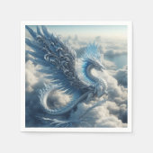 雲に包まれたドラゴン スタンダードカクテルナプキン (正面)