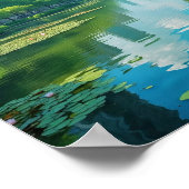 雲に包まれた穏やかな青空 ポスター (角)