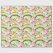 雲に包まれた美インスパイアしい虹 ラッピングペーパー (フラット)