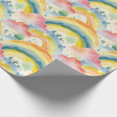 雲に包まれた美インスパイアしい虹 ラッピングペーパー (角)