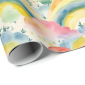 雲に包まれた美インスパイアしい虹 ラッピングペーパー (ロールコーナー)