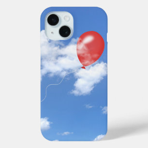 雲に包まれた赤い風船 iPhone 15ケース