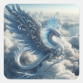 雲に囲まれた竜 スクエアシール