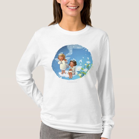 雲に坐る2つの天使 Tシャツ (正面)