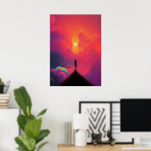 雲に歩くすカラフルる ポスター (ホームオフィス)