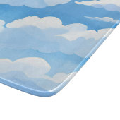 雲に満ちた空 | 水彩画の青空の絵 カッティングボード (角)