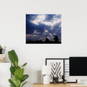 雲に照らされた日光 ポスター (ホームオフィス)