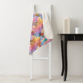 雲に肉球の跡を残すお洒落な猫たち シェルパブランケット