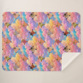 雲に肉球の跡を残すお洒落な猫たち シェルパブランケット (正面(横))