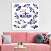 雲に覆われたシルバーモス – 青 –  キャンバスプリント (インサイチュ (リビング))