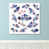 雲に覆われたシルバーモス – 青 –  キャンバスプリント (インサイチュ (ウッドフロア))